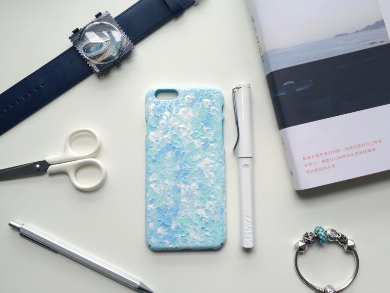 Yomarkett 手绘iphone 6 Case (淡蓝X薄河绿) - 手机壳/手机套 - 防水材质 蓝色