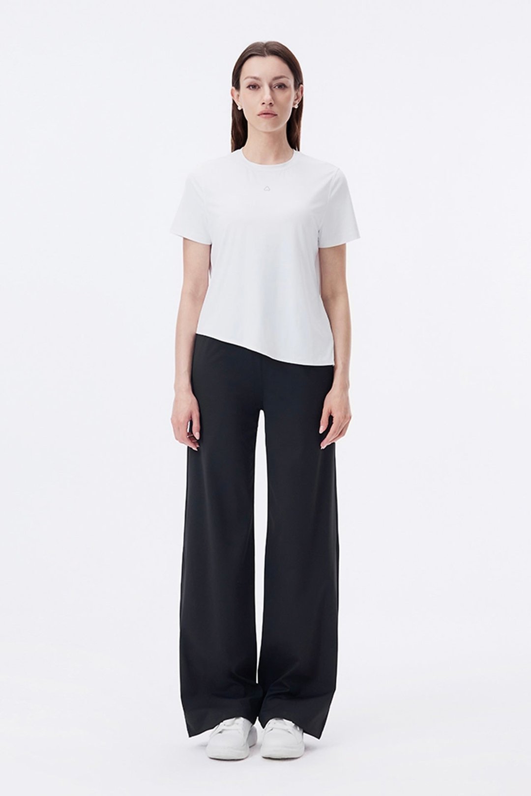 Center Logo Short Sleeve - 女装运动衣 - 尼龙 白色