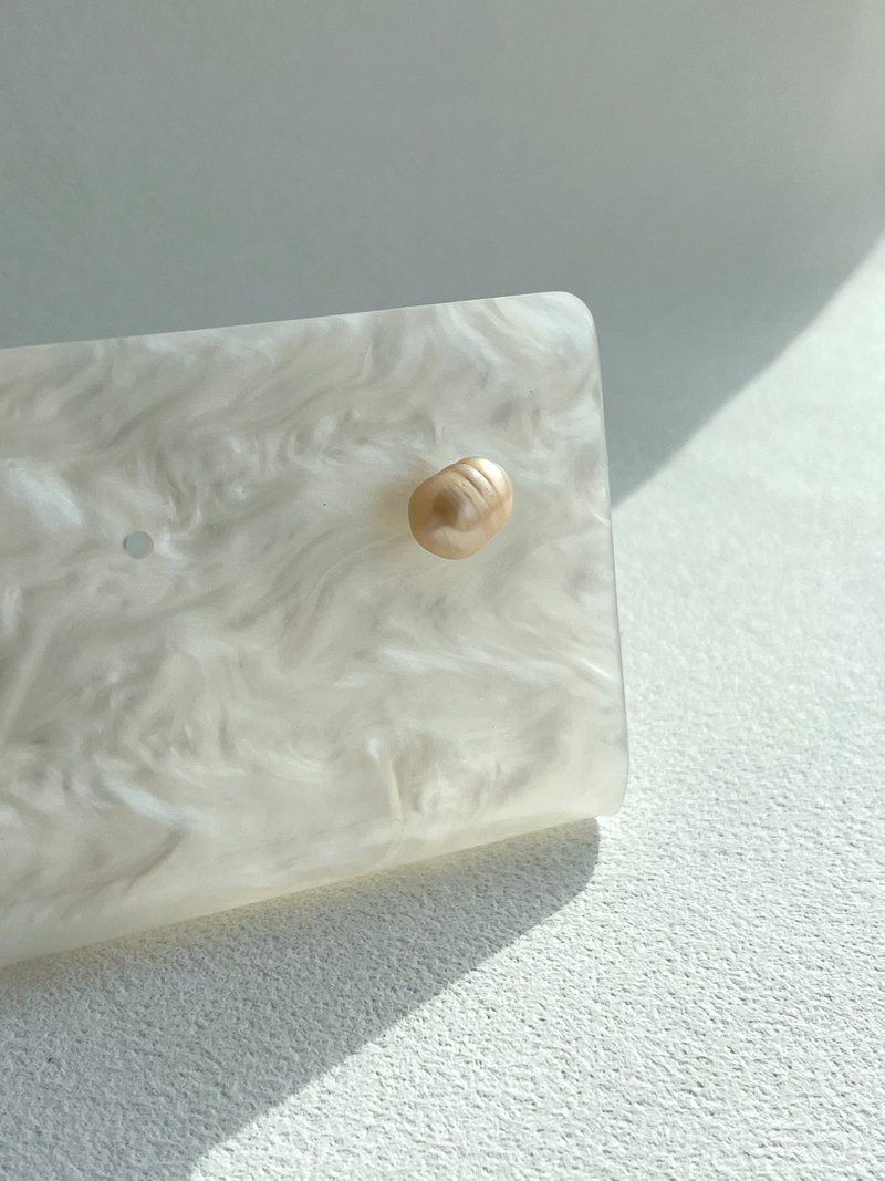 日常配搭天然淡水珍珠925纯银耳钉一图一物 - 耳环/耳夹 - 珍珠 