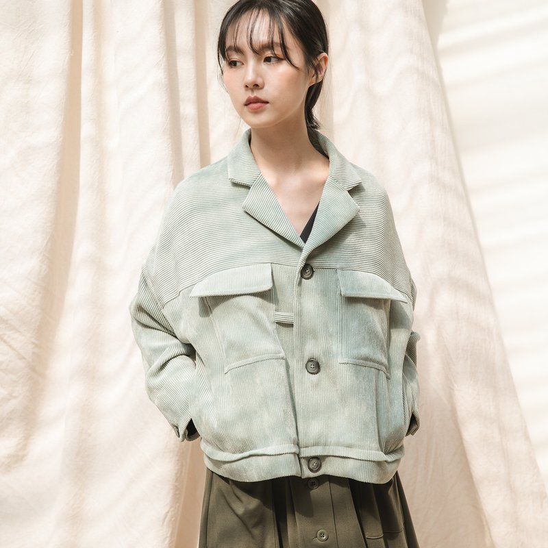 Tide_浪潮工装外套_20AF300_浅绿 - 女装休闲/机能外套 - 棉．麻 绿色