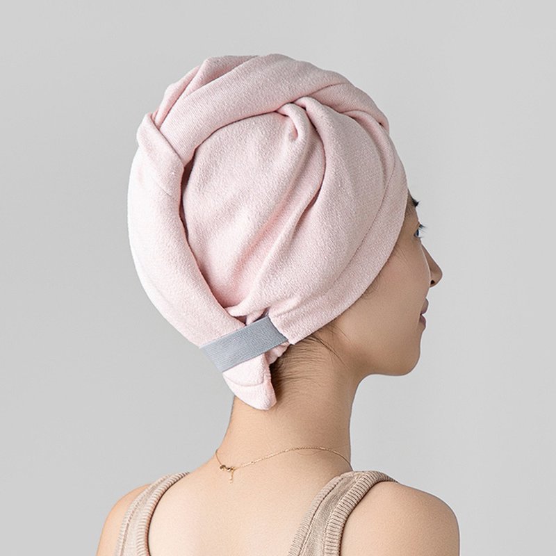 【日本霜山】吸水速干擦发巾/干发帽巾 (免吹头/包头毛巾/干发神) - 毛巾浴巾 - 聚酯纤维 粉红色