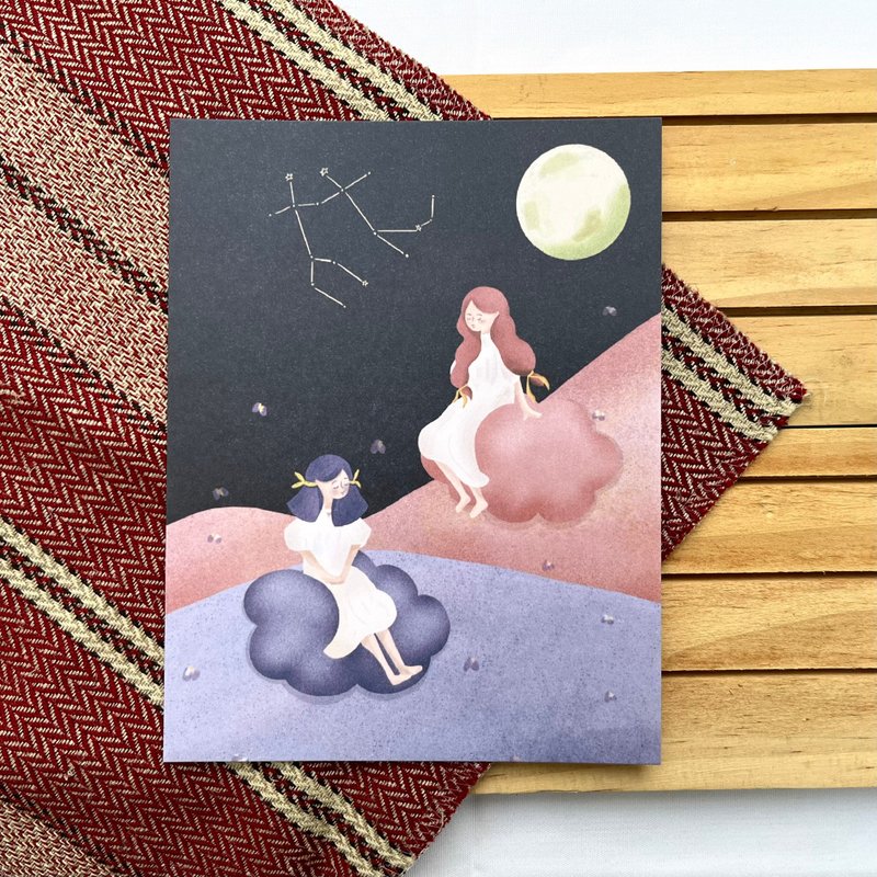 女孩与星座—双子座 - 卡片/明信片 - 纸 白色