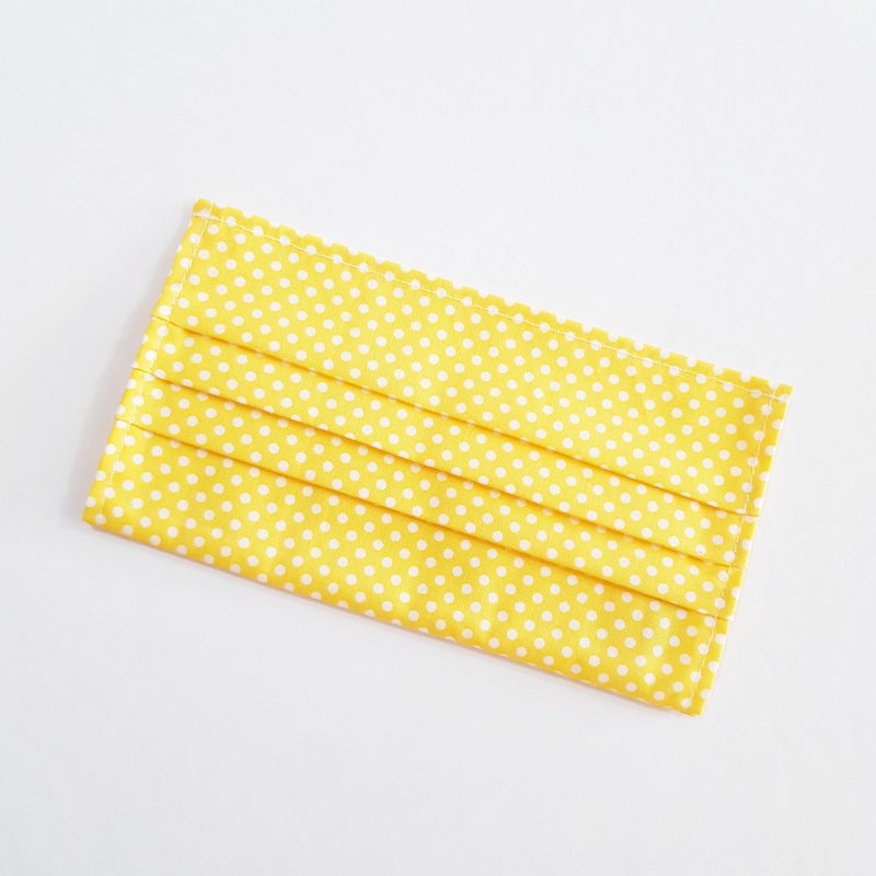 【点点黄】 棉质口罩套 成人尺寸 薄棉布 20天出货 可寄国外 - 口罩 - 棉．麻 黄色