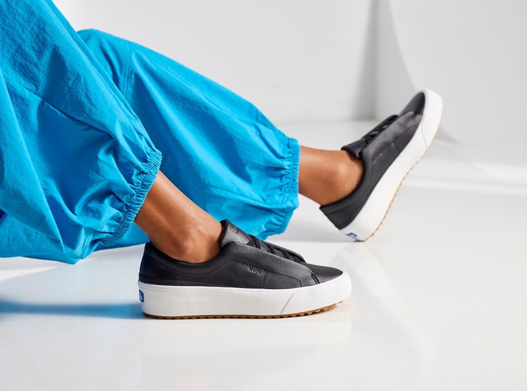 Keds REMI LEATHER 厚底皮革懒人休闲鞋 黑 9234W137898(WH67323) - 女款休闲鞋 - 真皮 