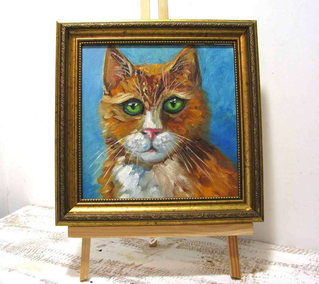小尺寸画布油画姜猫肖像 - 墙贴/壁贴 - 其他材质 多色