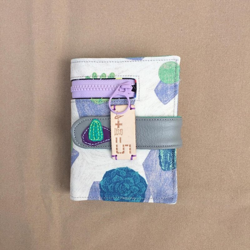 *迷幻仙人掌紫  布短夹* - 皮夹/钱包 - 棉．麻 紫色