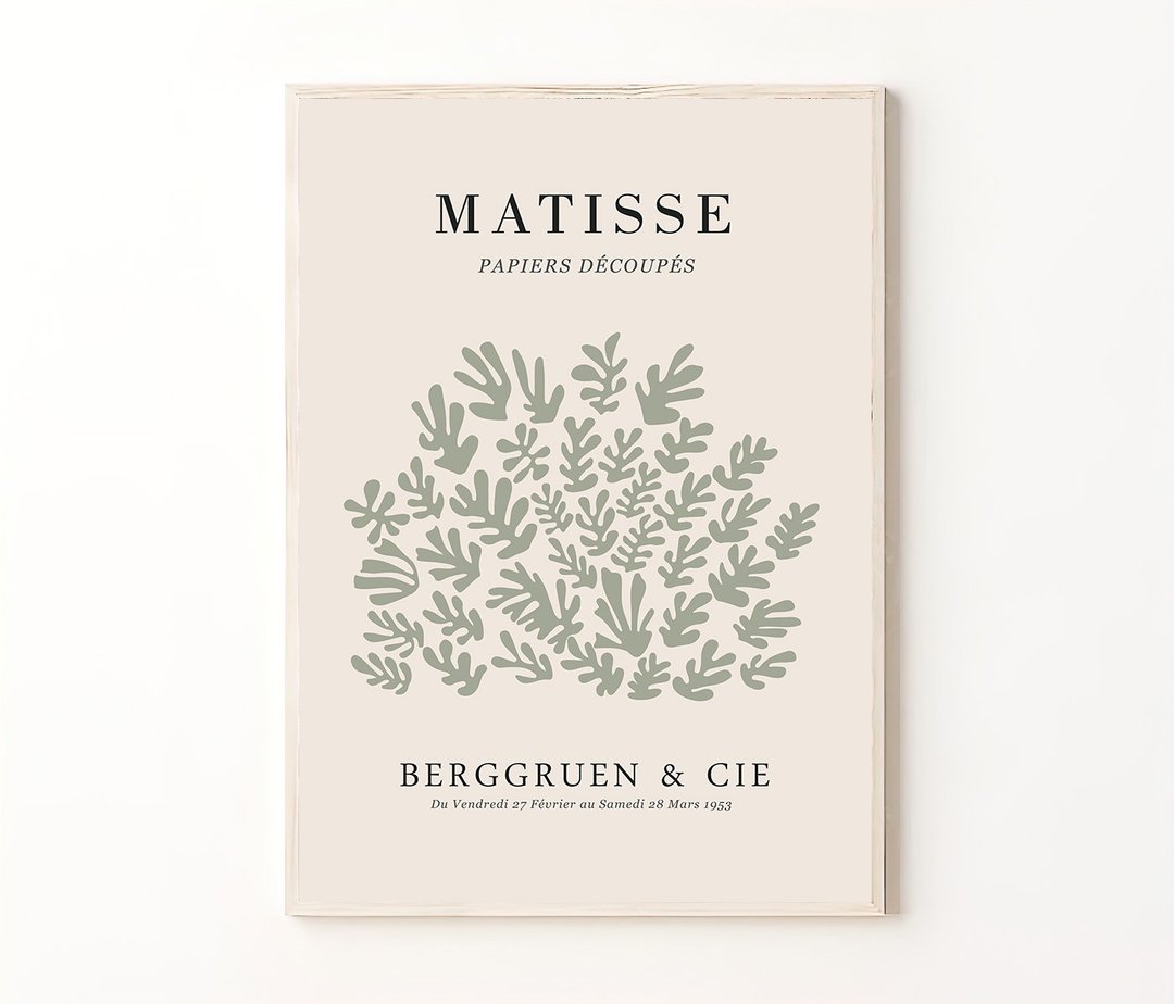 Matisse Flower Print, Digital Art, Matisse La Gerbe Poster Green Mint Wall Decor - 海报/装饰画/版画 - 其他材质 
