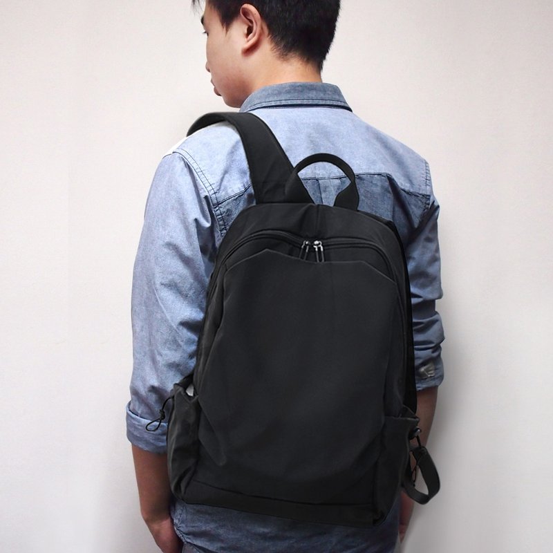 休闲背包 | 简约设计 | 时尚男生之选 - 后背包/双肩包 - 防水材质 黑色
