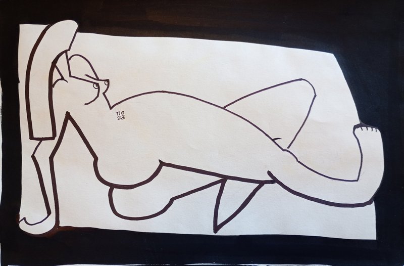 纸上粗犷裸体画 | 休憩艺术 | 独特墙面装饰 | 当代艺术 - 海报/装饰画/版画 - 纸 白色