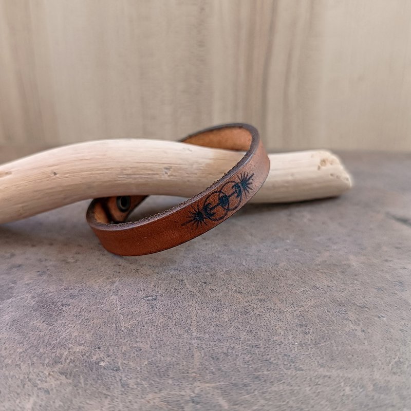 极简 皮革 手链 灵魂 的 交汇 点 - 手链/手环 - 真皮 咖啡色