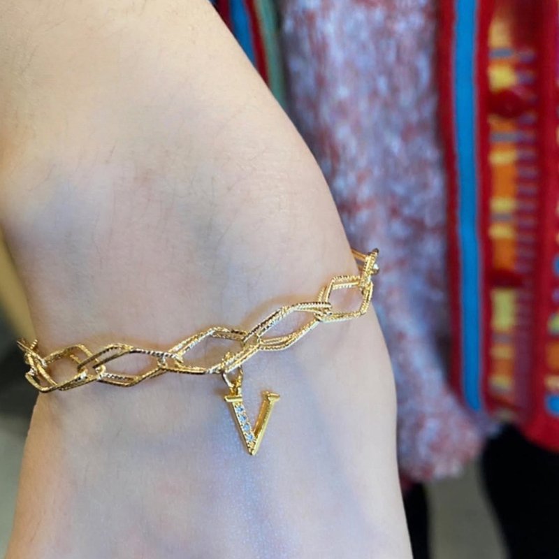 字母_手链 - 手链/手环 - 其他金属 金色