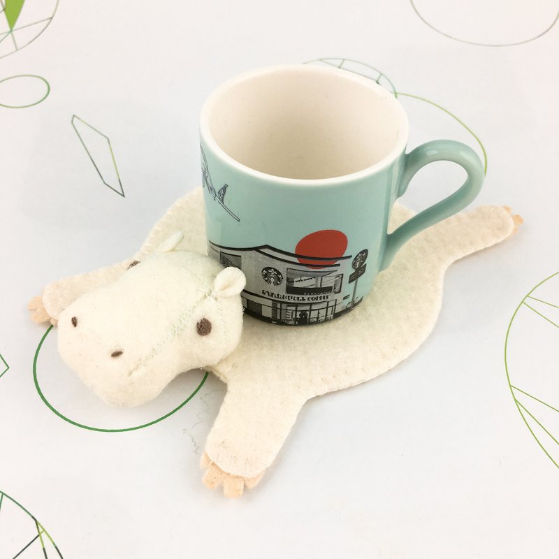 河马杯垫 棉花糖 - 杯垫 - 压克力 白色