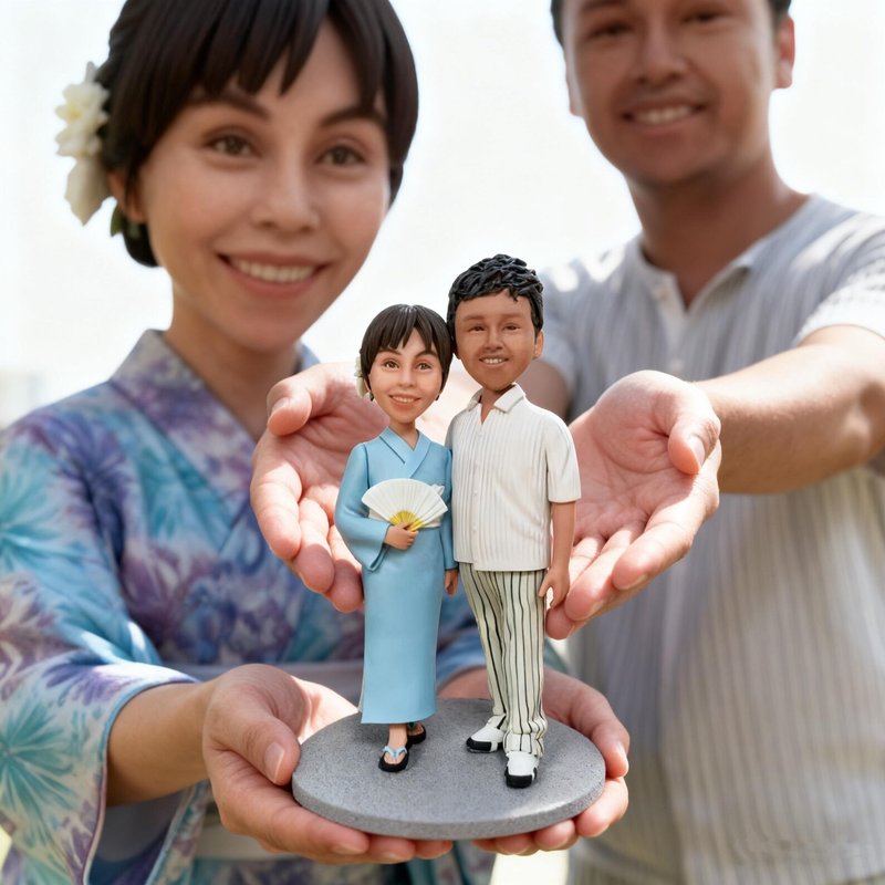 情侣 恋人 周年纪念日礼物订制 订制化 双人 人偶 公仔 似颜绘 - 玩偶/公仔 - 粘土 多色