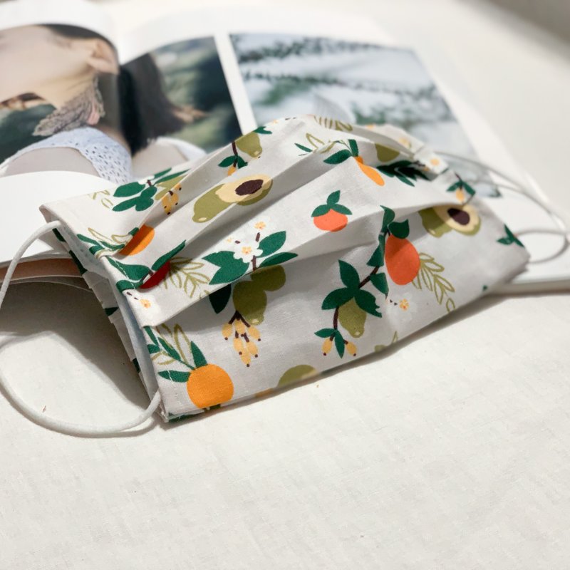 酪梨柑橘 立体口罩套 需搭配医用口罩或一般口罩 - 口罩 - 棉．麻 多色