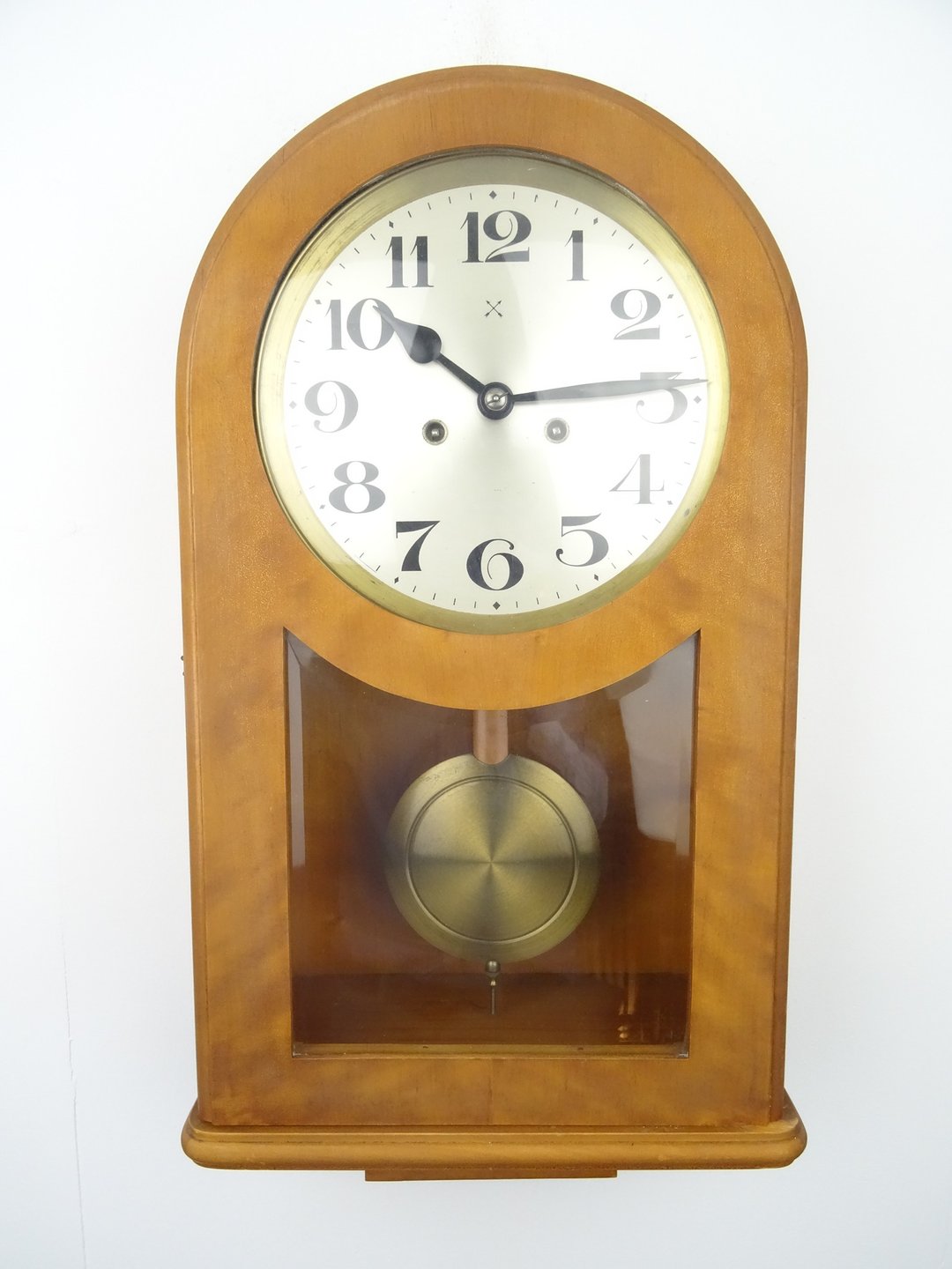 German Antique Wall Clock BAUHAUS Pfeilkreuz Junghans 1920s Black Forest - 时钟/闹钟 - 木头 咖啡色