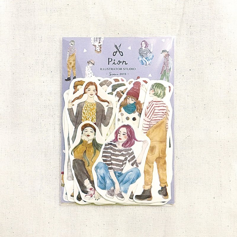 能量女孩 / 18入贴纸 - 贴纸 - 纸 紫色