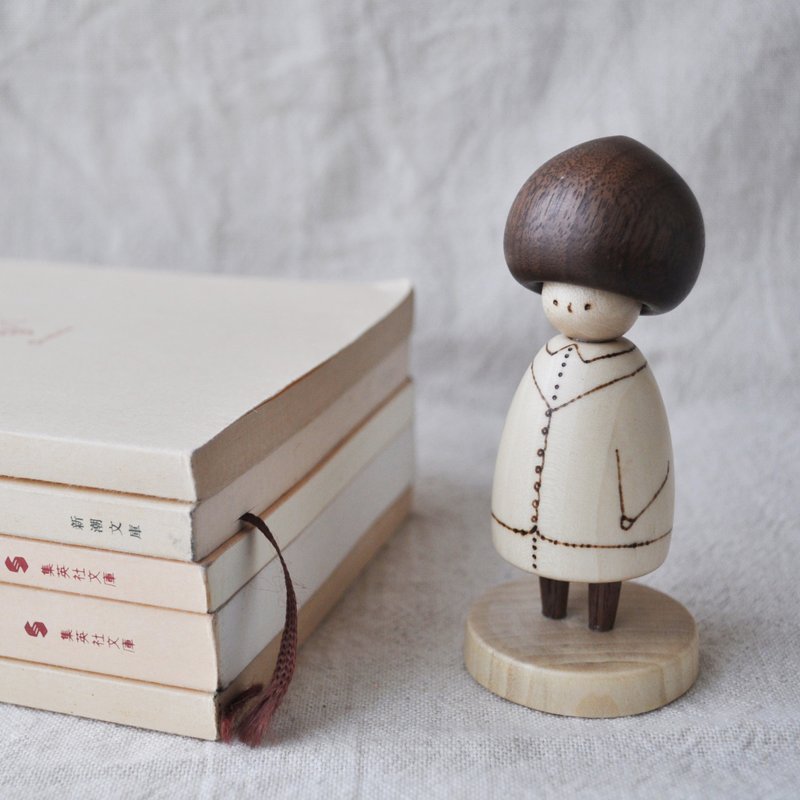 Mushroom girls kokeshi 2 - 玩偶/公仔 - 木头 咖啡色