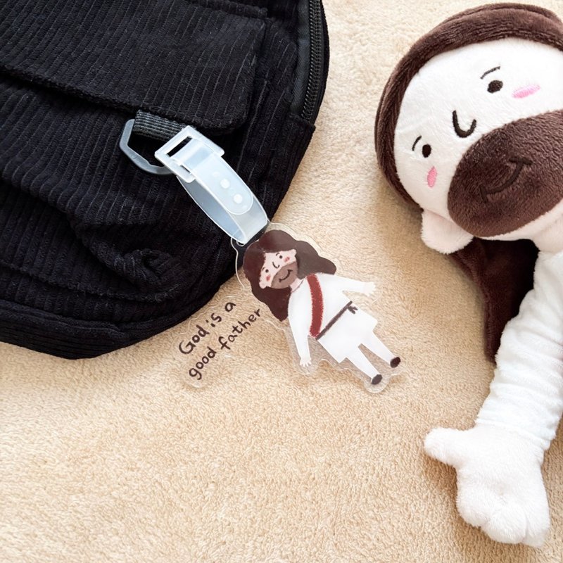 JIN CHA GOD-压克力吊牌 超可爱耶稣插画压克力吊牌行李挂牌/受洗 - 吊饰 - 塑料 