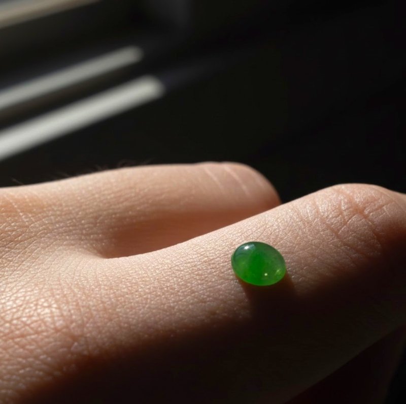 冰种阳绿翡翠蛋面 | 戒面 | 裸石 | 天然缅甸玉A货翡翠 | 送礼 - 金工/饰品 - 玉石 绿色