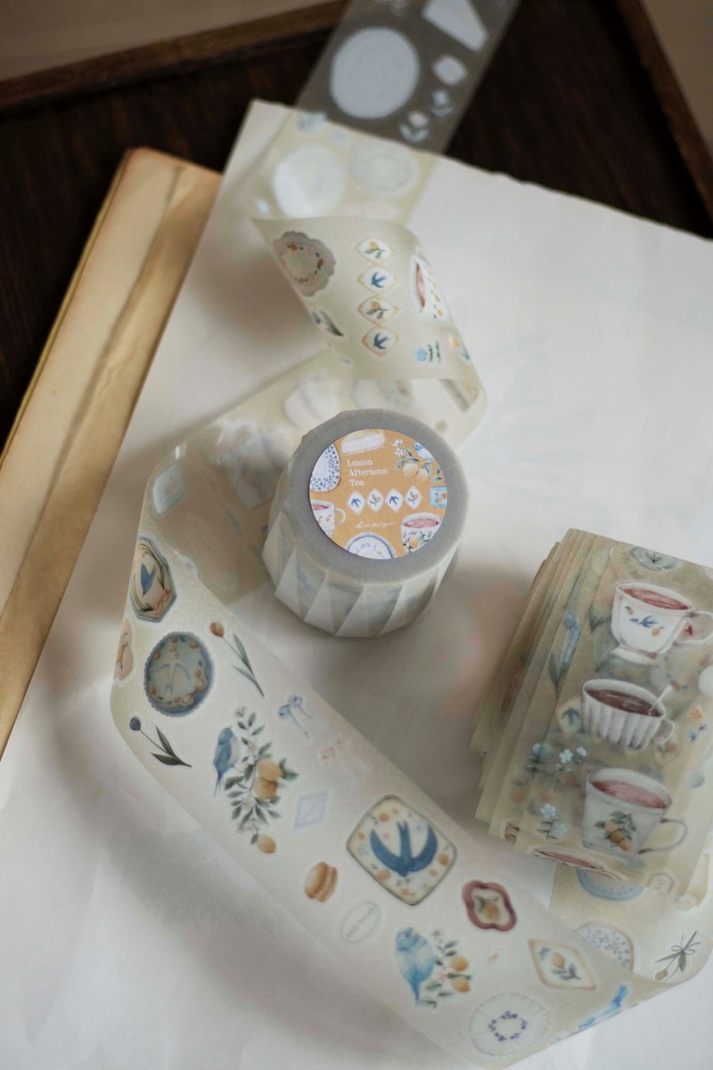 柠檬午茶 5cm*6m 割型星光膜 PET 胶带 - 纸胶带 - 塑料 绿色