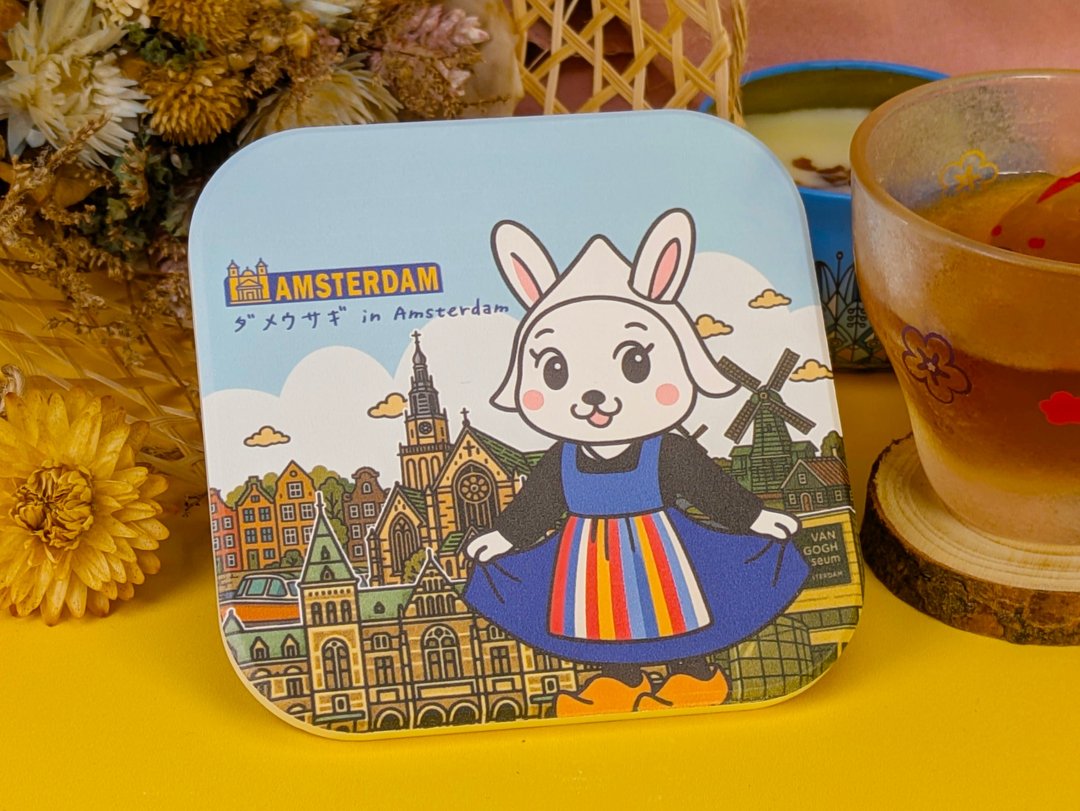陶瓷杯垫【废兔 in Amsterdam】 - 杯垫 - 陶 