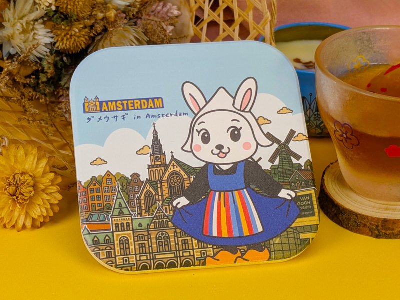 陶瓷杯垫【废兔 in Amsterdam】 - 杯垫 - 陶 