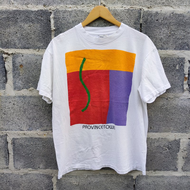 90年代复古艺术T恤 Provincetown Art T Shirt - 男装上衣/T 恤 - 棉．麻 白色