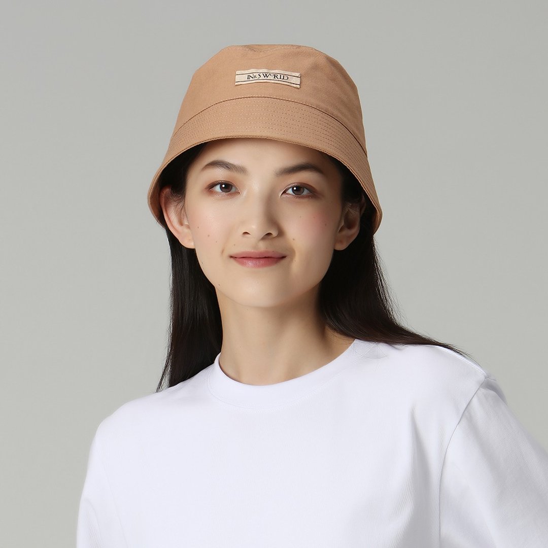 渔夫帽 多色梭织帽盆帽-棕色 【ISW】设计师品牌 - 帽子 - 棉．麻 卡其色