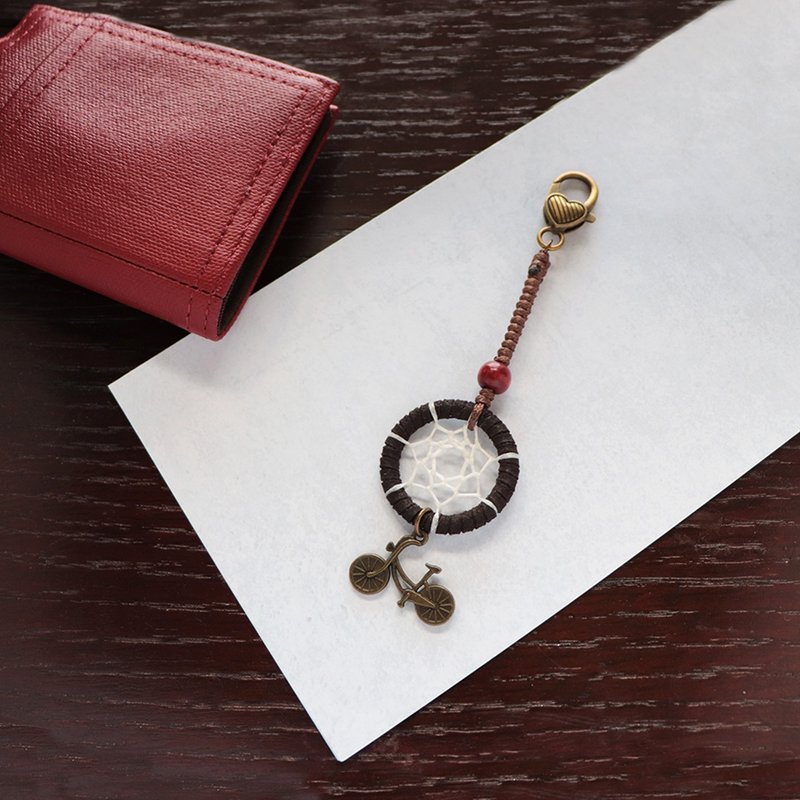 【限量】怀旧脚踏车丨礼物 手工编织 捕梦网吊饰 包包挂饰-可可黑 - 吊饰 - 其他材质 黑色