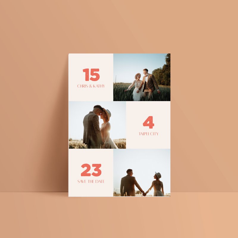 单卡喜帖【 喜帖印刷 】编号2308 明信片喜帖 少量喜帖 喜帖设 - 卡片/明信片 - 纸 红色