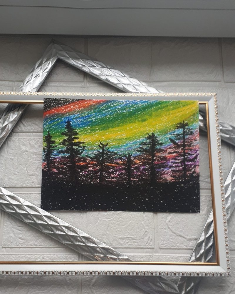 北极光北极光场景北方景观艺术品 - 墙贴/壁贴 - 纸 多色