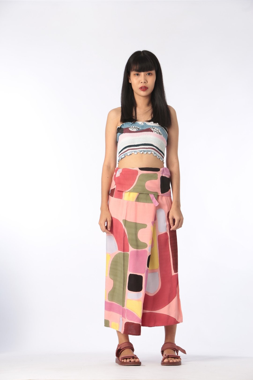 Thai Fisherman Pants Hand Paint on Soft Cotton Rayon for Yog - 男士长裤 - 棉 粉红色