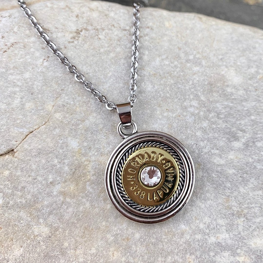 Bullet Designs 338狙击步枪子弹 水钻项链/复古造型潮流个性项链 - 项链 - 其他金属 