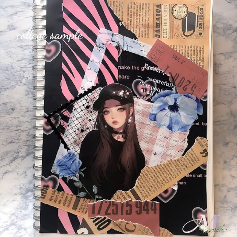 贴纸 original sticker 人物贴纸 原创贴纸 女孩贴纸 装饰贴纸 - 贴纸 - 纸 蓝色