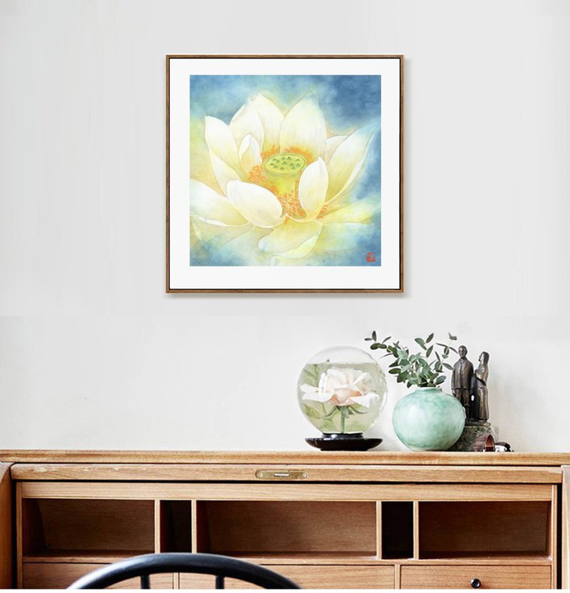 居家装饰/禅意装饰画/荷花/中国风/客厅挂画/民宿/艺术画/艺廊墙 - 海报/装饰画/版画 - 纸 