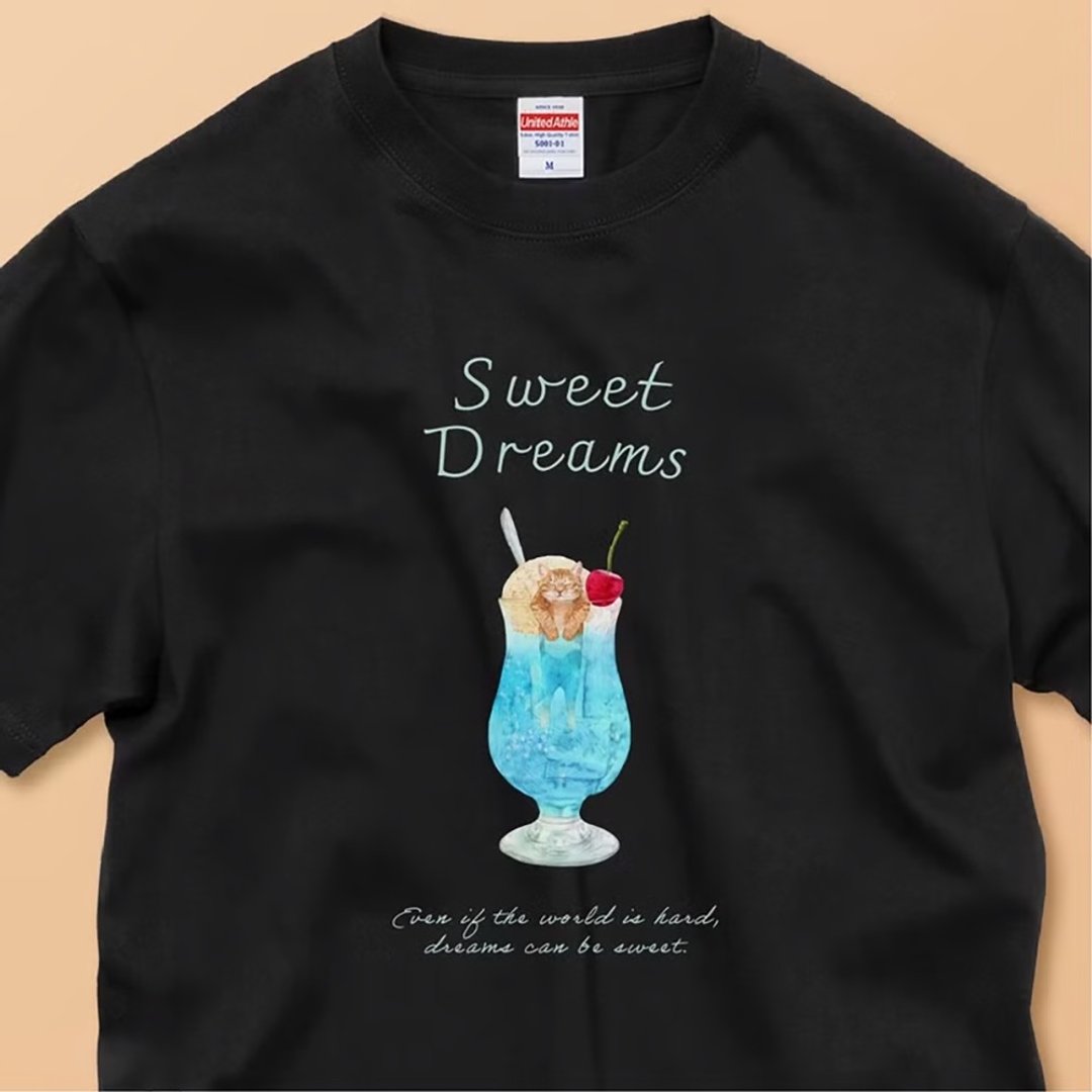 SWEET DREAMS_猫与苏打奶油 / 安心品质 / 经典纯棉T恤 - 女装 T 恤 - 棉 白色