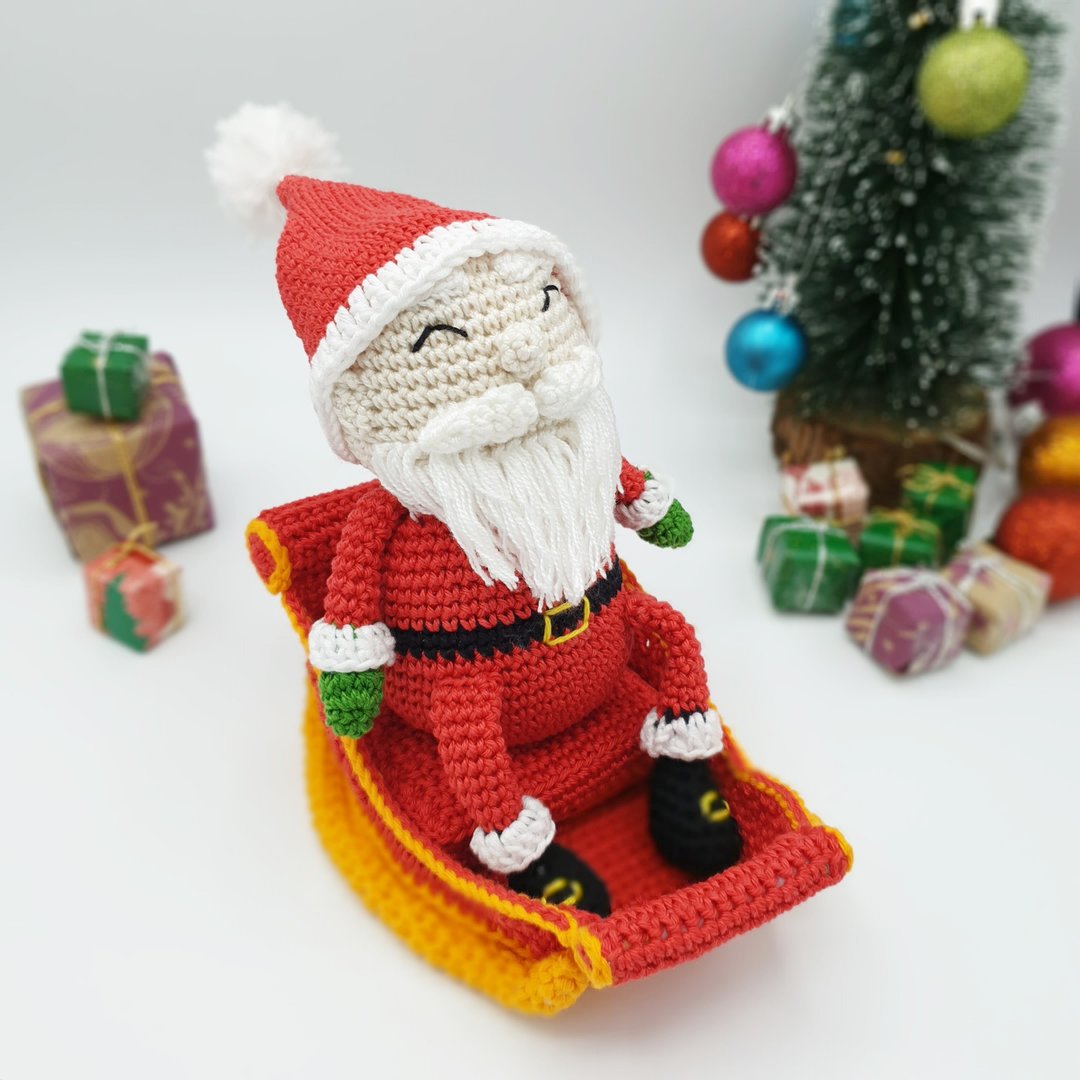 The little cool Santa Claus with Sleigh | Amigurumi Christmas Crochet PATTERN PD - 手工艺教程/工具书 - 其他材质 