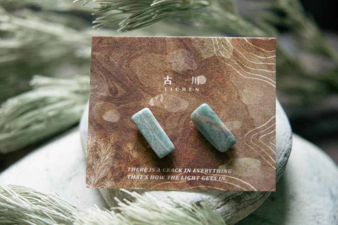 CRACK | 矿物系耳环 |  EARRINGS - 耳环/耳夹 - 玉石 蓝色