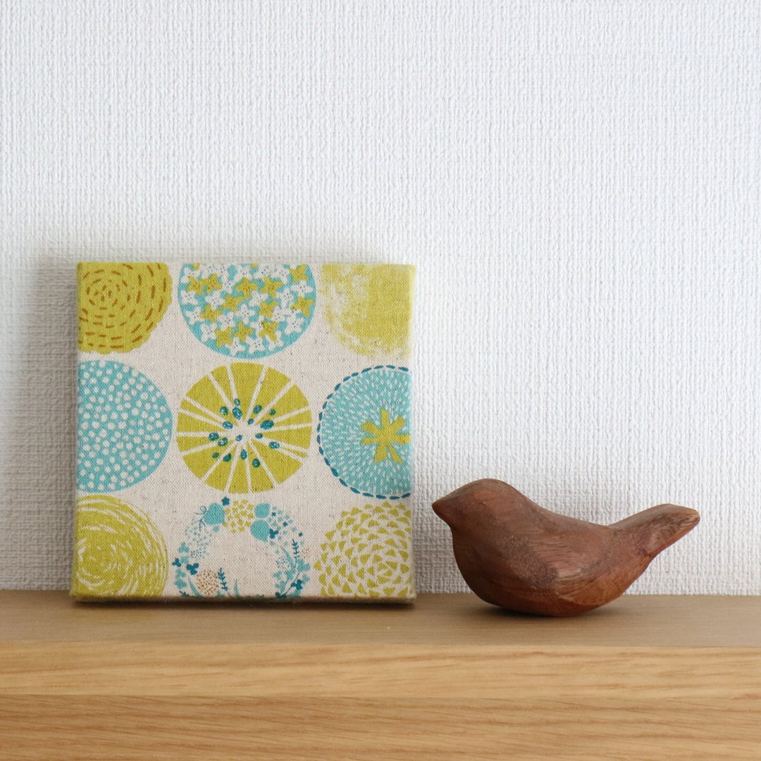 12x12cm Fabric Panel [Linen Circle] - 墙贴/壁贴 - 棉 多色