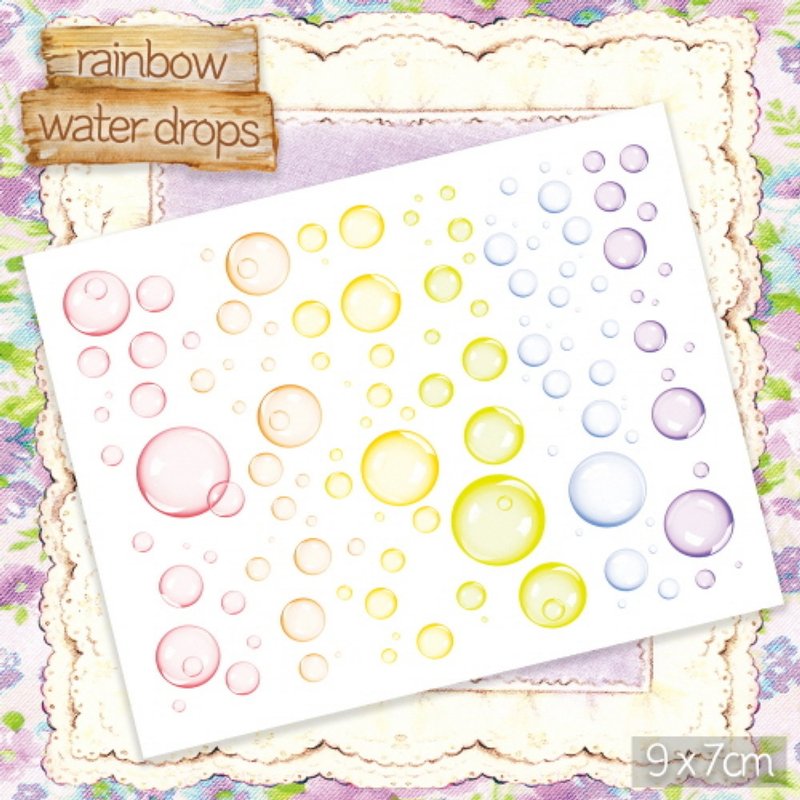 Rainbow Water Drop (honne market) - 贴纸 - 纸 多色