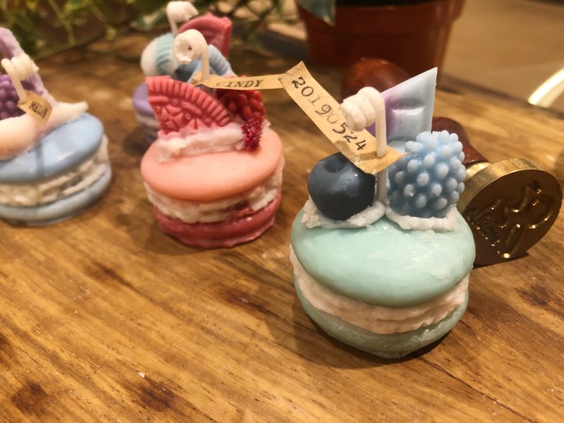 设计马卡龙蜡烛 - 蜡烛/烛台 - 蜡 多色