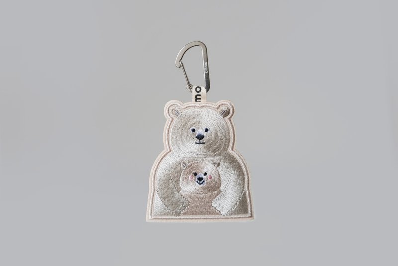 定制化刺绣吊牌-北极熊 - 吊饰 - 绣线 白色
