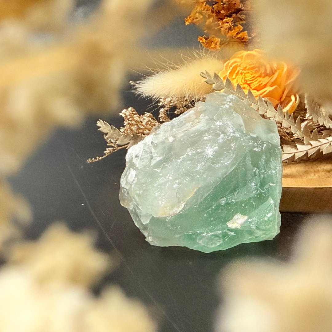 绿萤石矿标 翠绿 水色 彩虹光 山形 银132 - 摆饰 - 水晶 多色