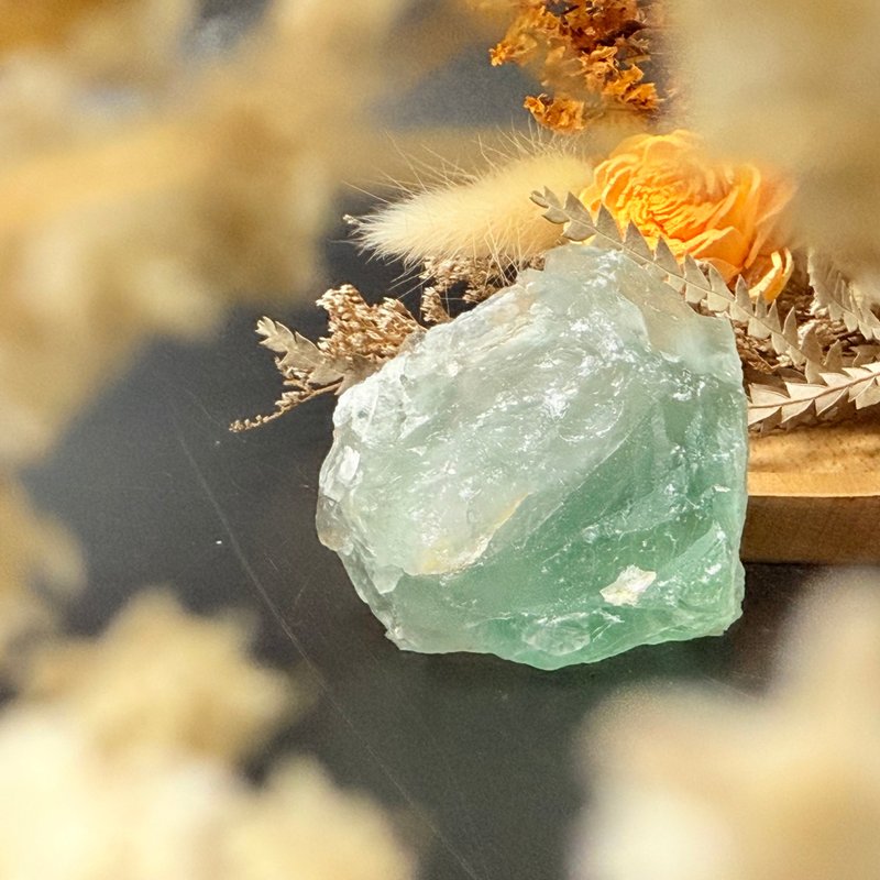 绿萤石矿标 翠绿 水色 彩虹光 山形 银132 - 摆饰 - 水晶 多色