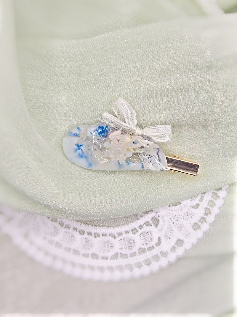 拥雪 印象饰品 手作鸭嘴发夹 | 植椛。饰 小众品牌 - 发饰 - 树脂 蓝色