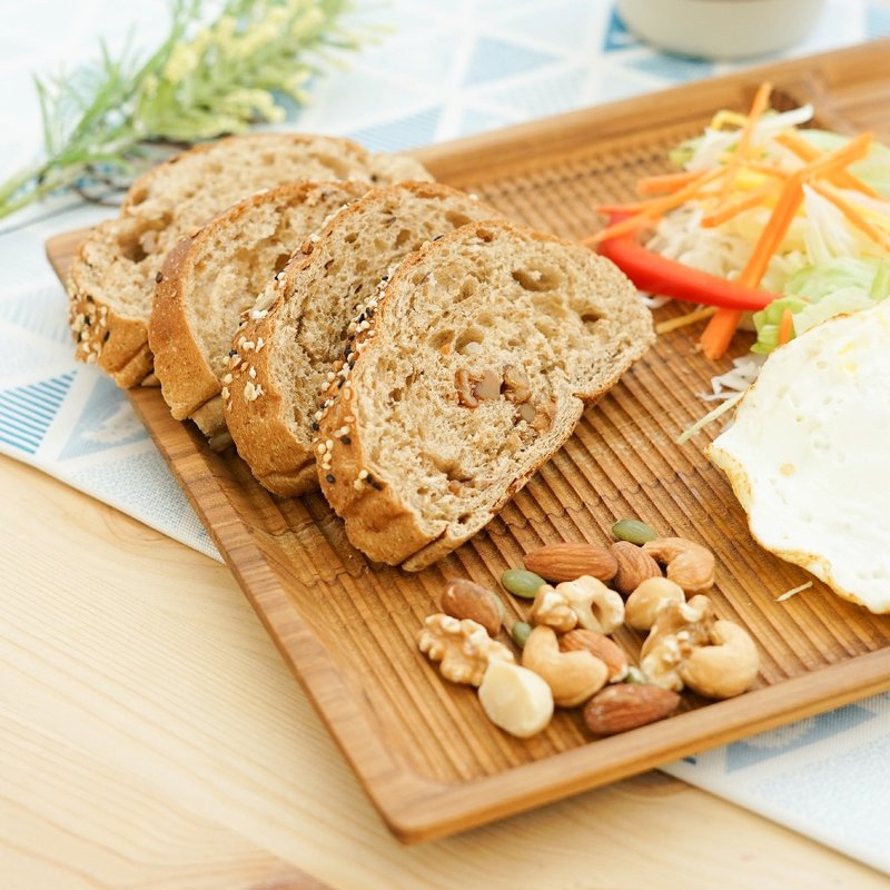 天然柚木早午餐盘-波点款35X24.5/露营野餐/餐盘/不上漆食用安心 - 盘子/餐盘/盘架 - 木头 咖啡色