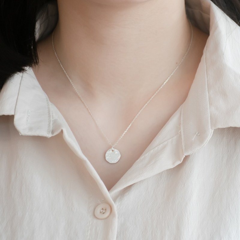 【浮光之境】925纯银 • 简约 • 百搭 • 水波纹项链 - 项链 - 纯银 银色