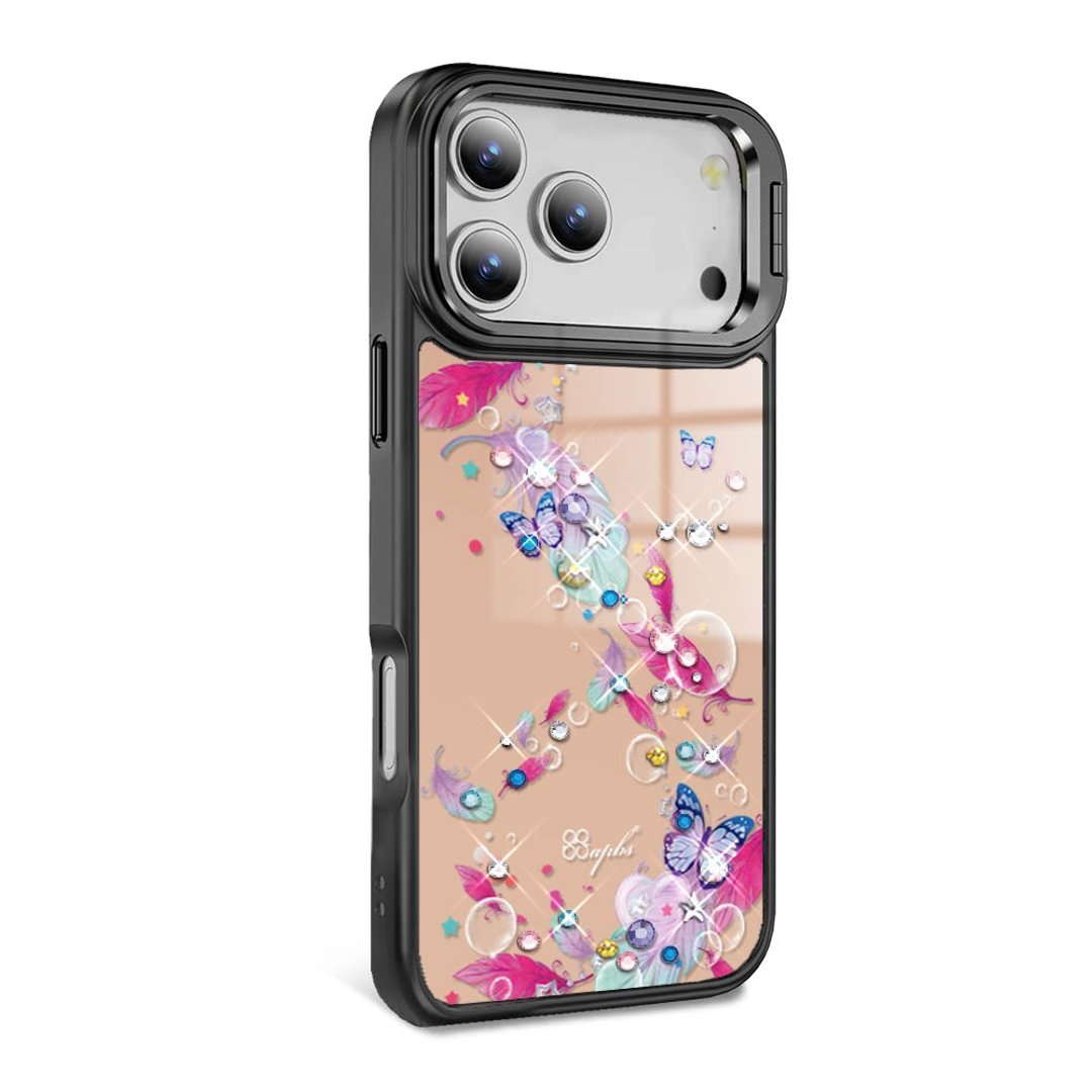iPhone 全系列 防摔合金框隐形立架镜面钻壳 - 梦境之翼 - 手机壳/手机套 - 其他材质 多色