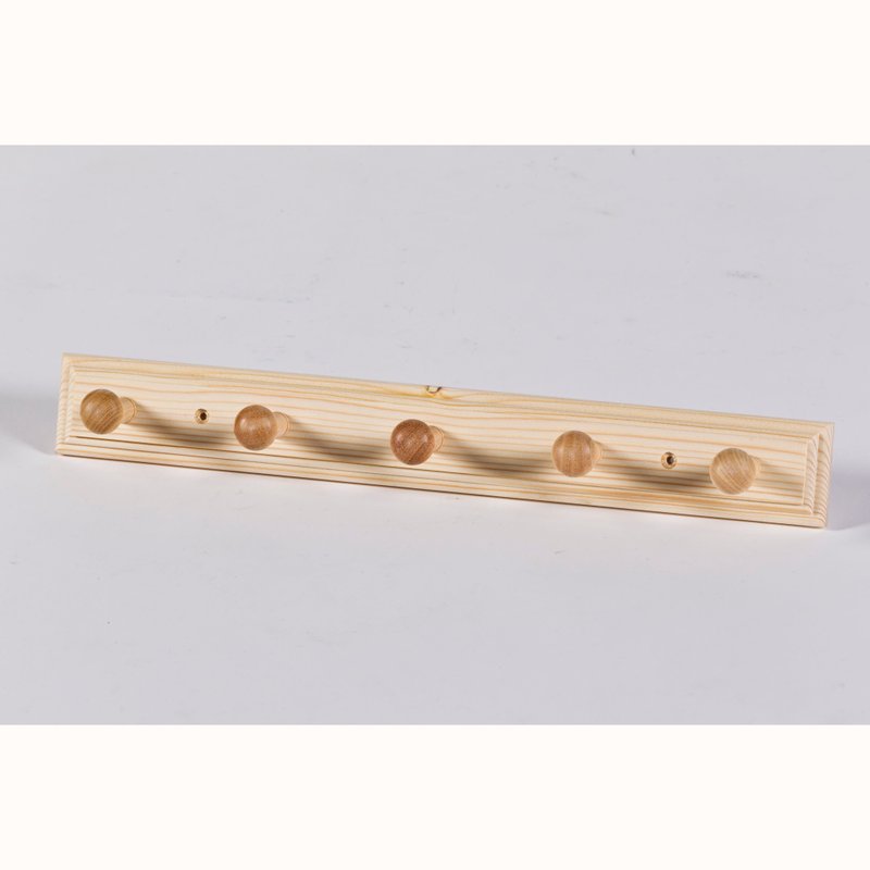 松木挂5勾 - 衣架/挂勾 - 木头 卡其色