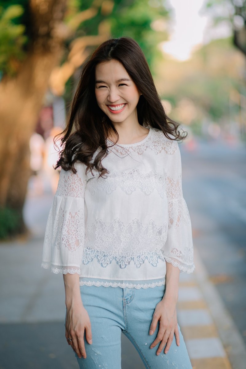 Lace flaresleeve top - 女装上衣 - 其他材质 白色